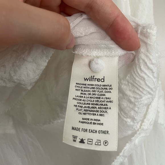 Aritzia Wilfred Augustine Peplum Top White Sheer Small S EUC Empire Waist - Picture 8 of 9